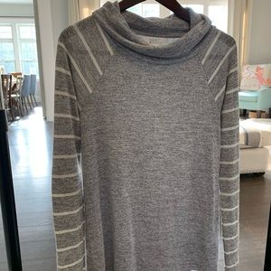 Market & Spruce cowl neck stripe shirt